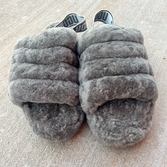 UGG Shoes - UGG Australia Fluff Yeah Women's Slide Slipper, Size 8 - Charcoal